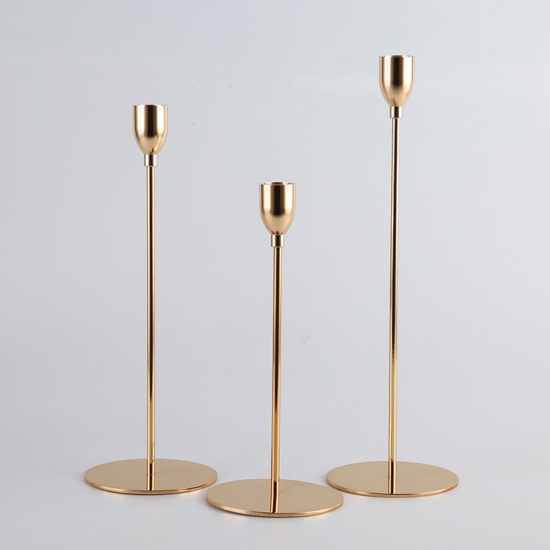 Slim Gold Candle Holder