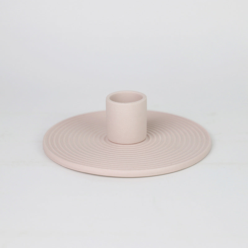 Spiral Pattern Ceramic Candle Holder